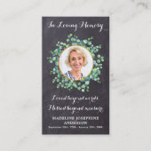 Begrafenisgebed Kaart Rustiek Elegant Groen Contactkaartje (Voorkant)