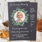 Begrafenisgebed Kaart Rustiek Elegant Groen Contactkaartje