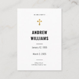 Begrafenisgebed Kaart zwart-wit Visitekaartje