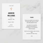 Begrafenisgebed Kaart zwart-wit Visitekaartje (Voorkant / Achterkant)