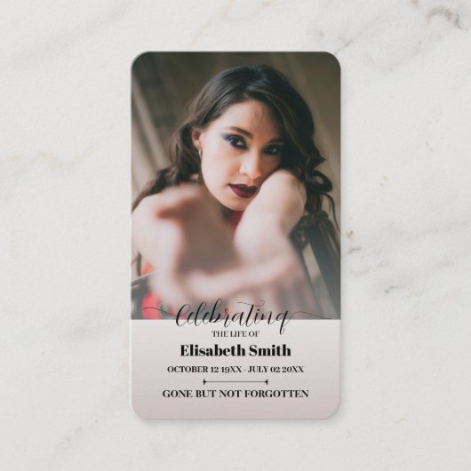 Begrafenisgebed Kaarten - Viering van het leven Me Visitekaartje (Voorkant)