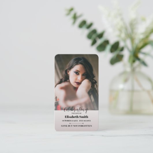 Begrafenisgebed Kaarten - Viering van het leven Me Visitekaartje (Staand voorkant)