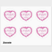 Begrafenisgeschenk roze krans scatter zaad ronde sticker (Vel)