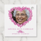 Begrafenisgeschenk roze vergeet-me-niet zaad bedankjes labels (Achterkant)