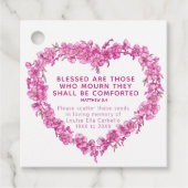 Begrafenisgeschenk roze vergeet-me-niet zaad bedankjes labels (Voorkant)