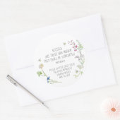 Begrafenisgeschenk wildflower scatter zaad ronde sticker (Envelop)