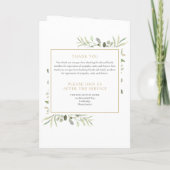 Begrafenisgroen Memorial Order Of Service Vouw Programma (Achterkant)