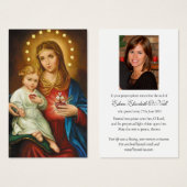 Begrafenishart Mary Memorial Gebed Sympathie Cards Visitekaartje (Voorkant /achterkant)