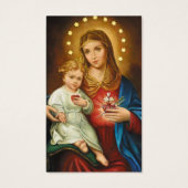 Begrafenishart Mary Memorial Gebed Sympathie Cards Visitekaartje (Voorkant)