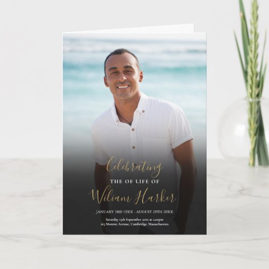 Begrafenisherdenking Orde van de Dienst Foto Programma (Voorkant)