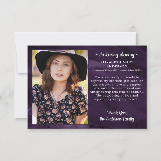 begrafenisherdenking van de foto van het leven bedankkaart (Voorkant)
