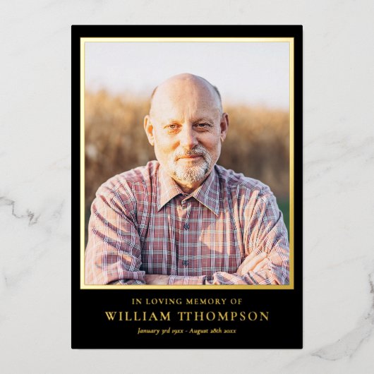 begrafenisherdenking van het programma voor de gou (Voorkant)