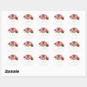 begrafenisherdenkingsfeest van het leven Rozen Ronde Sticker (Vel)