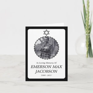 begrafeniskaart : elegante ster van david aankondiging