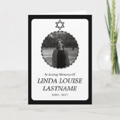 begrafeniskaart : elegante ster van david aankondiging (Voorkant)