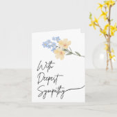 Begrafeniskaart - met diepste sympathie kaart (Gele Bloem)