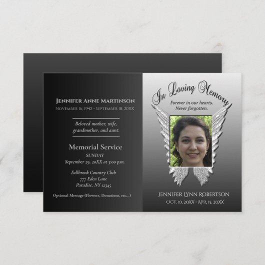 Begrafeniskennisgeving (Voorkant / Achterkant)