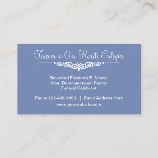 begrafenislofrede visitekaartje (Voorkant)