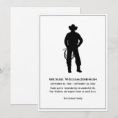 Begrafenismonument Black and White Cowboy Lasso Bedankkaart (Voorkant / Achterkant)