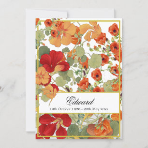 Begrafenismonument Bloemen Goud Viering Kaart