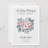 Begrafenismonument Boho Floral Bedankkaart (Voorkant)