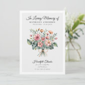 Begrafenismonument Boho Floral Bedankkaart (Staand voorkant)