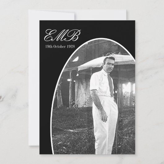 Begrafenismonument Eenvoudig zwart wit foto Kaart (Voorkant)
