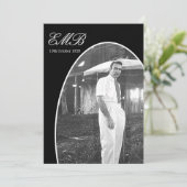 Begrafenismonument Eenvoudig zwart wit foto Kaart (Staand voorkant)