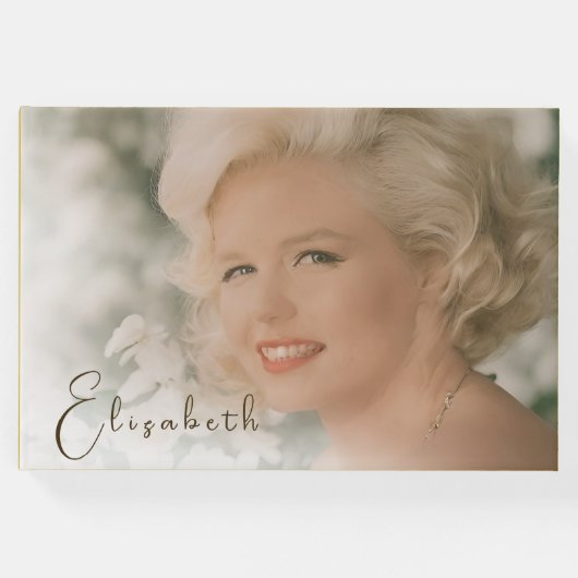 Begrafenismonument Eenvoudige foto witte overlay Gastenboek (Voorkant)