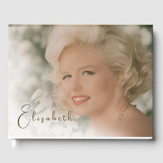 Begrafenismonument Eenvoudige foto witte overlay Gastenboek (Voorkant)