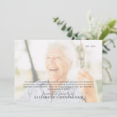 Begrafenismonument Eenvoudige moderne foto Bedankkaart (Staand voorkant)