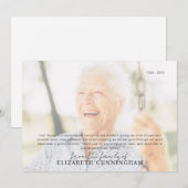 Begrafenismonument Eenvoudige moderne foto Bedankkaart (Voorkant / Achterkant)