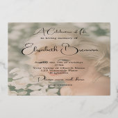 Begrafenismonument Elegante steen Modern 4 Foto Folie Uitnodiging (Achterkant)