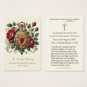 Begrafenismonument Floral Religious Prayer Kaart (Voorkant /achterkant)