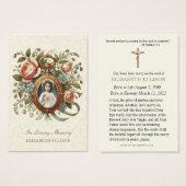 Begrafenismonument Floral Religious Prayer Kaart (Voorkant /achterkant)