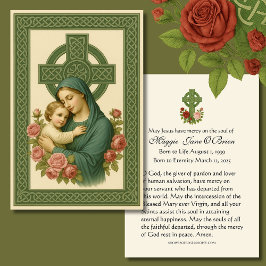 Begrafenismonument Iers Keltisch Kruis Maria Jezus Visitekaartje