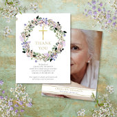 Begrafenismonument Lavendel Bloemen Christelijke f Bedankkaart