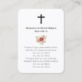 Begrafenismonument Madonna Gebed Sympathie Kaarten Visitekaartje (Achterkant)