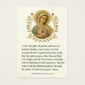 Begrafenismonument Maria Gebed Foto Visitekaartje (Achterkant)