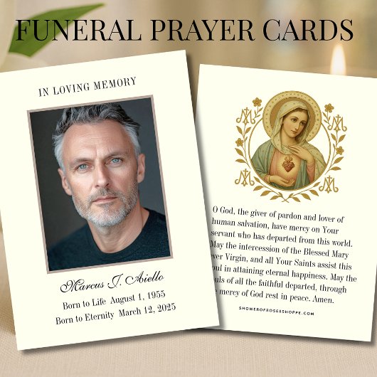 Begrafenismonument Maria Gebed Foto Visitekaartje