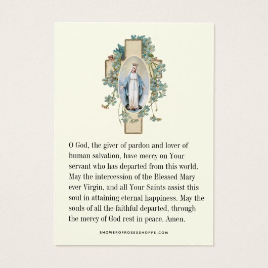 Begrafenismonument Maria Gebed Heilige Kaart (Achterkant)