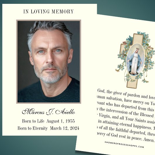 Begrafenismonument Maria Gebed Heilige Kaart