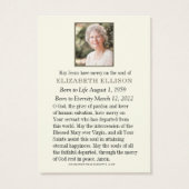 Begrafenismonument Mary Fotogebed Kaart (Achterkant)