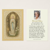 Begrafenismonument Mary Lourdes Gold  Visitekaartje (Voorkant /achterkant)