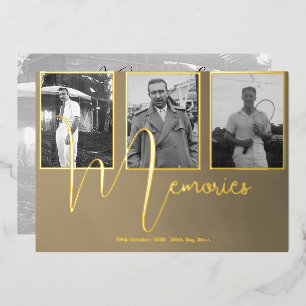 Begrafenismonument Modern 4 Foto Folie Uitnodiging