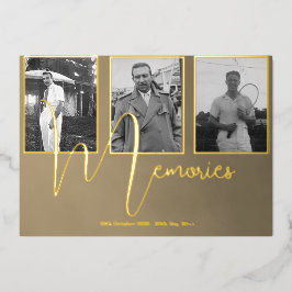 Begrafenismonument Modern 4 Foto Folie Uitnodiging