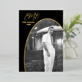 Begrafenismonument Moderne eenvoudige foto Folie Uitnodiging (Staand Voorkant)