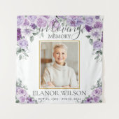 Begrafenismonument Paarse Lila Bloemen Afbeelding  Wandkleed (Voorkant)