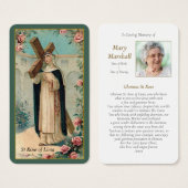 Begrafenismonument St Roos Prayer Sympathie Cards Visitekaartje (Voorkant /achterkant)