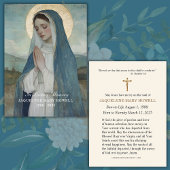 Begrafenismonument Verdrietige Maria biddend Visitekaartje